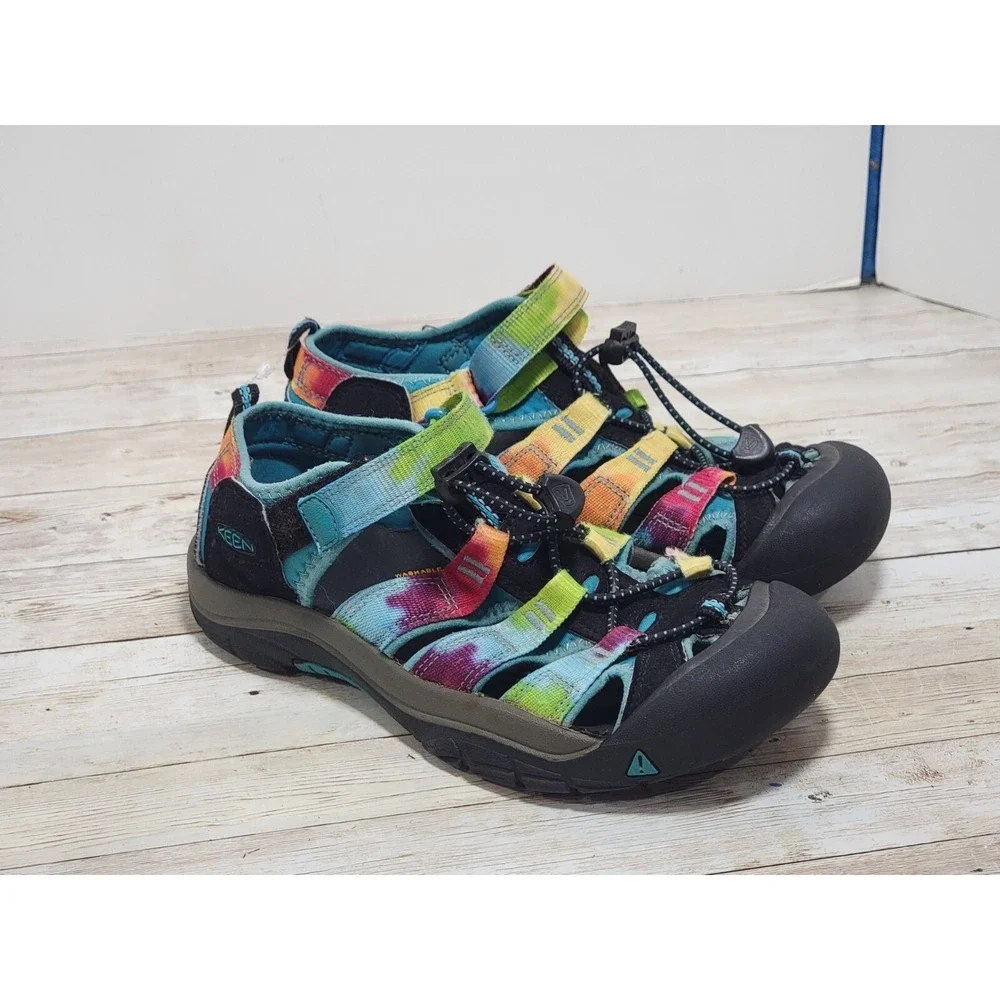 Keen Newport H2 Black Rainbow Tie Dye 1018441 Sandals‎ Water Shoes US Size 4/5